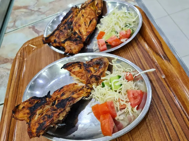 قسم الدجاج على الشواية